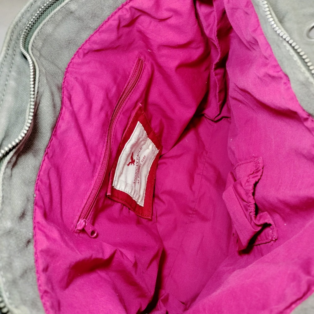 American Eagle Outfitters Y2K Pink Canvas Summer Shoulder Bag